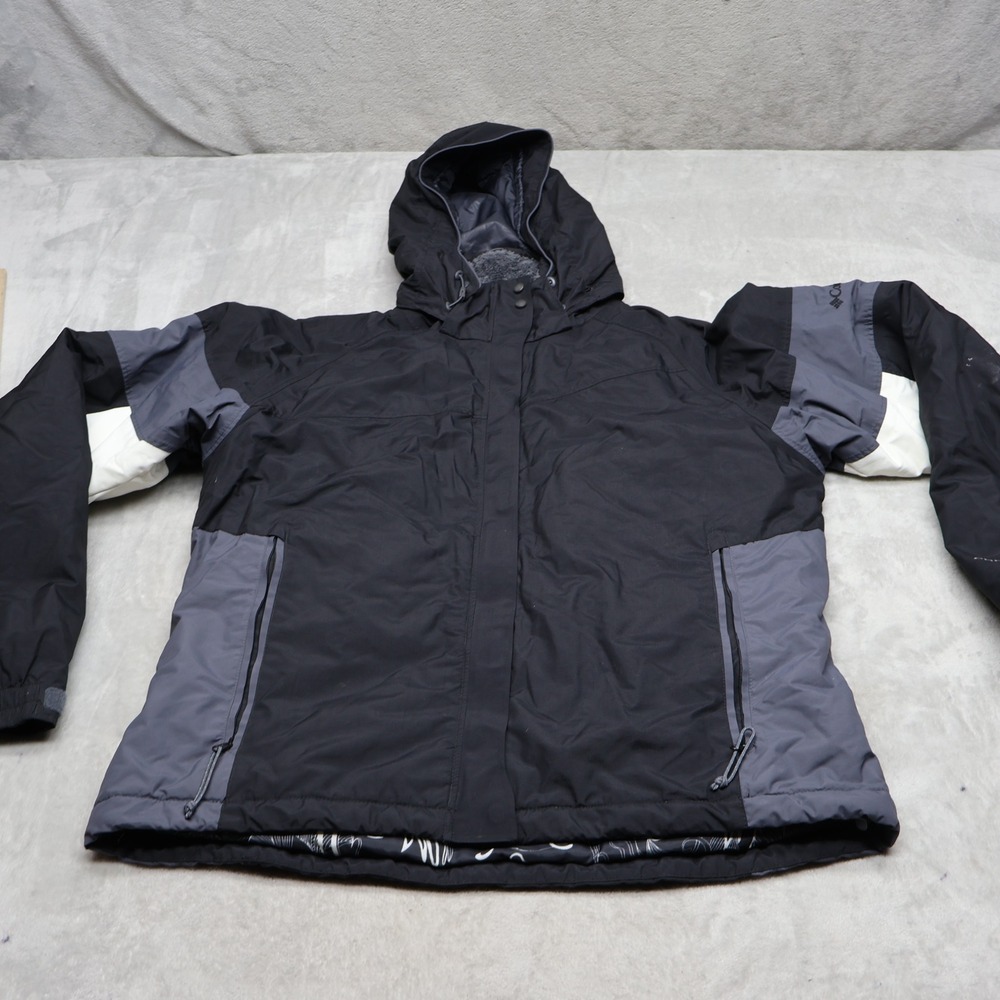 Columbia Jacket Womens Medium Black Insulated Fleece Lined Wind Rain Waterproof